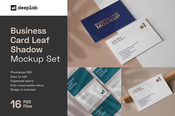 Business Card Mockup Set With Shadow in Branding Mockups - product preview 16
