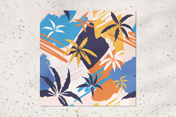 Abstract palm tree seamless pattern in Patterns - product preview 1