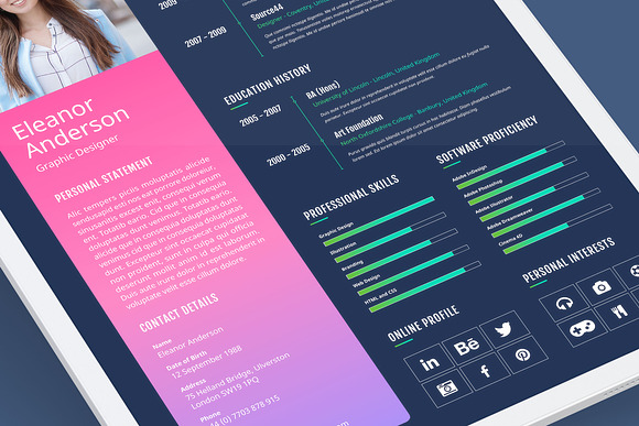 Interactive Resume Bundle in Resume Templates - product preview 8
