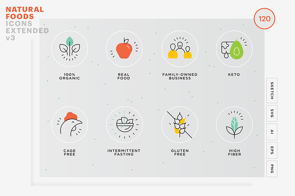 Food value icons package