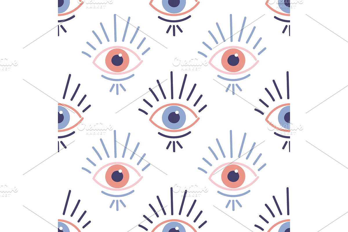 Seamless pattern with evil eyes in in Objects - product preview 8