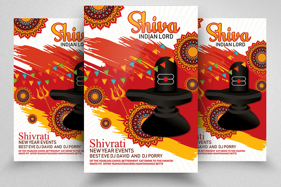 Shivrati Hindu Event Flyer Template in Flyer Templates - product preview 8