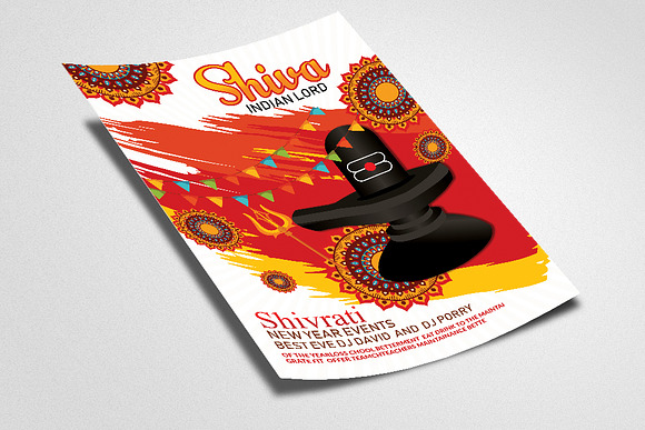 Shivrati Hindu Event Flyer Template in Flyer Templates - product preview 1