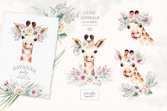 Cute animals III. Savanna in Illustrations - product preview 16