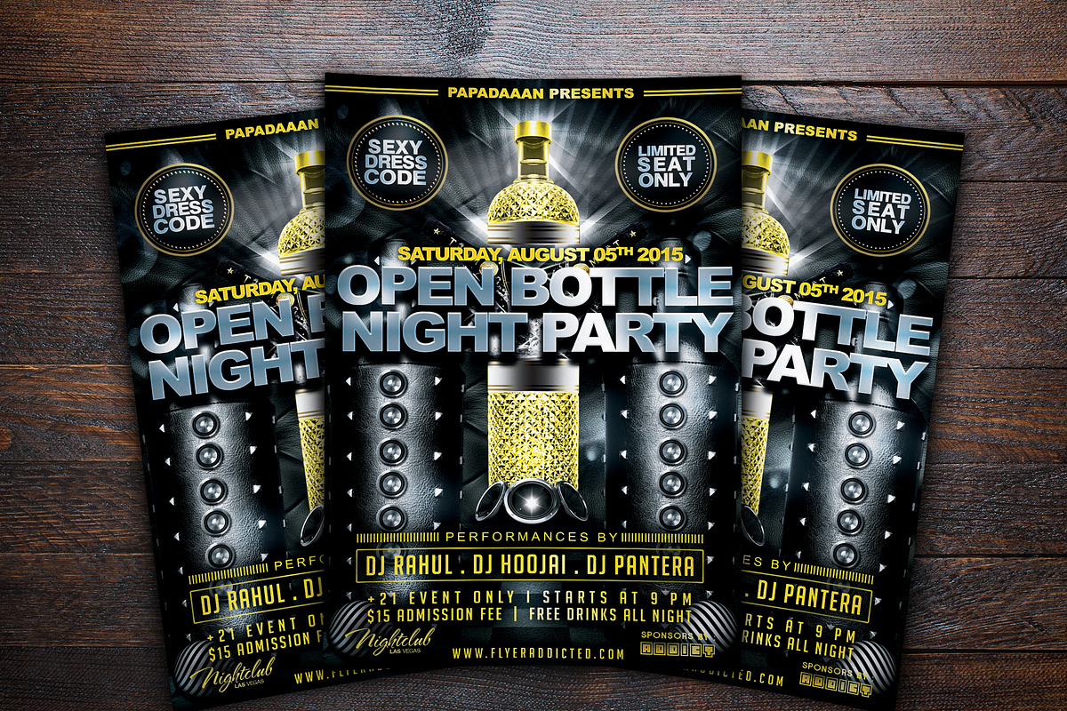 Open Bottle Night Party Flyer in Flyer Templates - product preview 8
