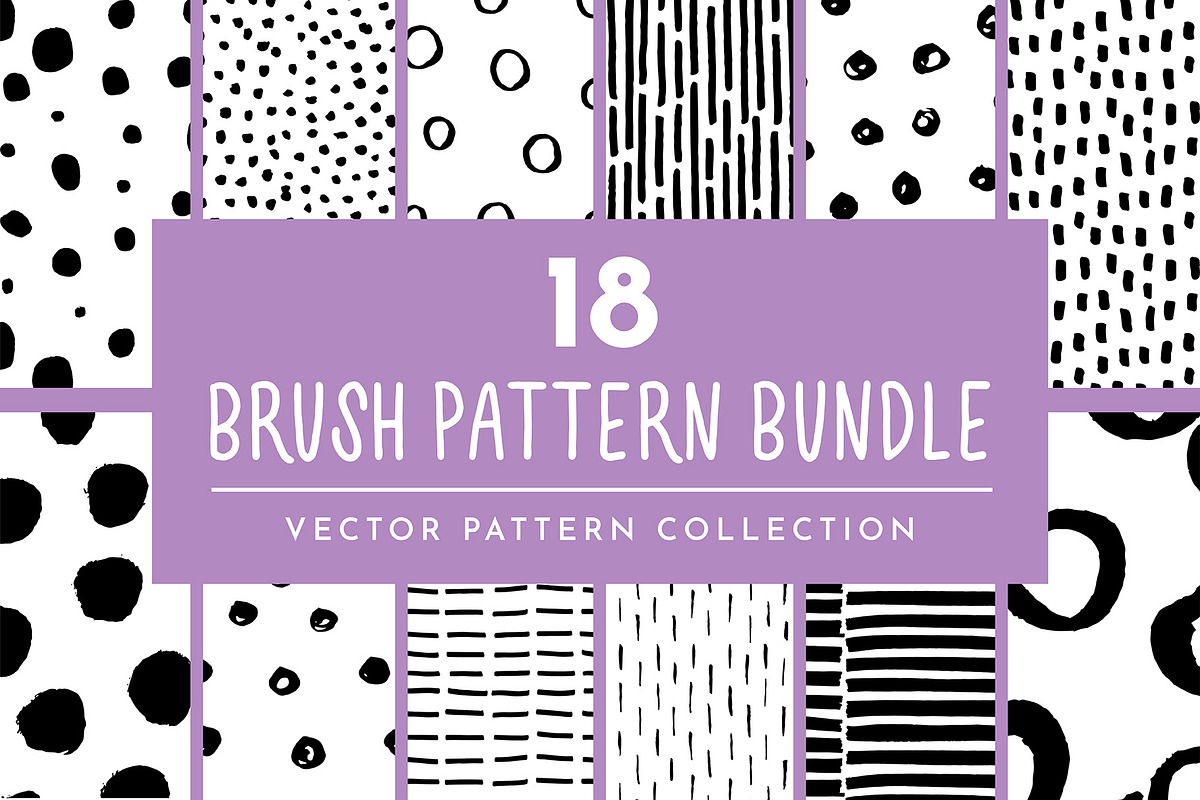 Dot Stripe Brush Pattern Bundle in Patterns - product preview 8