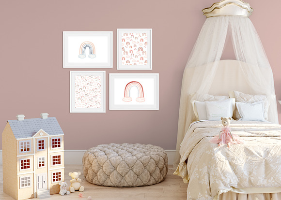 Watercolor Rainbow Neutral Set in Illustrations - product preview 1
