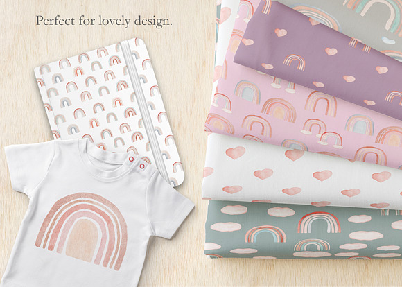 Watercolor Rainbow Neutral Set in Illustrations - product preview 10