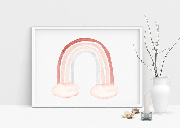 Watercolor Rainbow Neutral Set in Illustrations - product preview 12