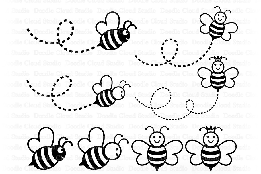 Cute Bee SVG, Cute Queen Bee SVG.