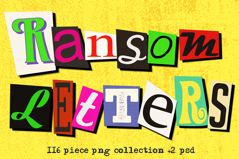 Ransom Letter Cutout Alphabet Set in Objects - product preview 8