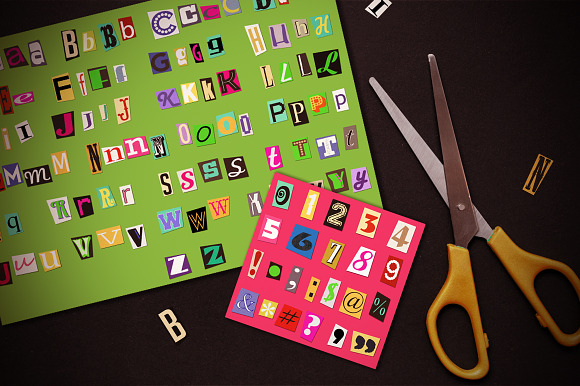 Ransom Letter Cutout Alphabet Set in Objects - product preview 1
