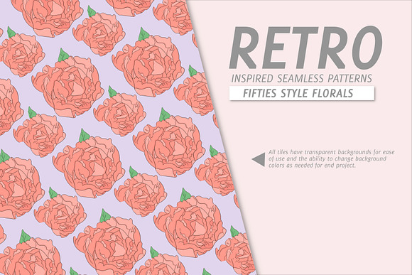 Retro Floral Repeat Patterns PSD/PNG in Patterns - product preview 2