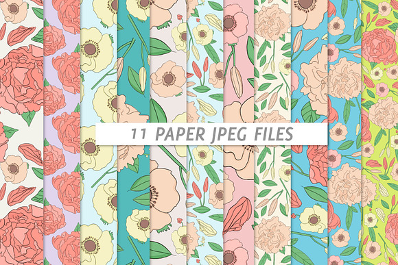 Retro Floral Repeat Patterns PSD/PNG in Patterns - product preview 4