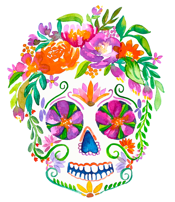 Sugar skull, day of the dead clipart in Illustrations - product preview 3