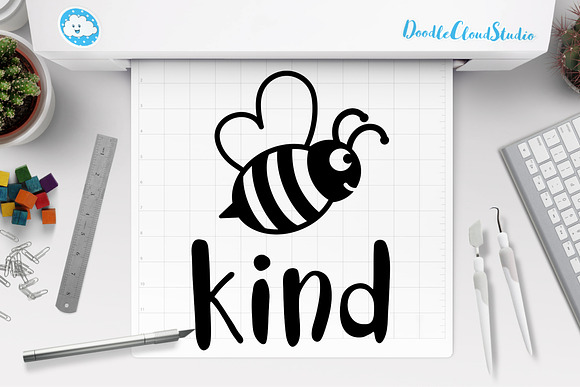 Bee Kind SVG Cut Files, Be Kind SVG. in Illustrations - product preview 5