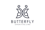 Creative butterfly outline logo