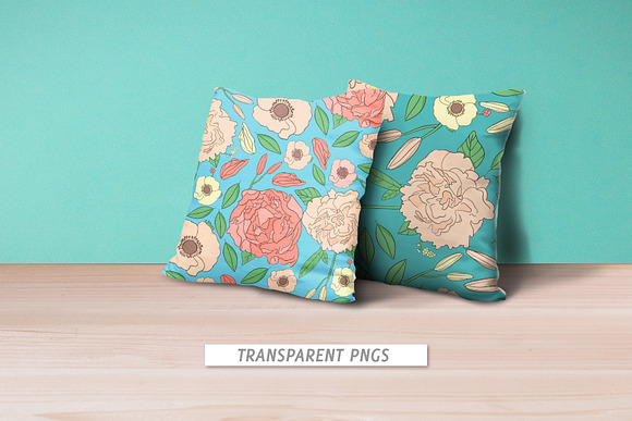 Retro Floral Repeat Patterns PSD/PNG in Patterns - product preview 6