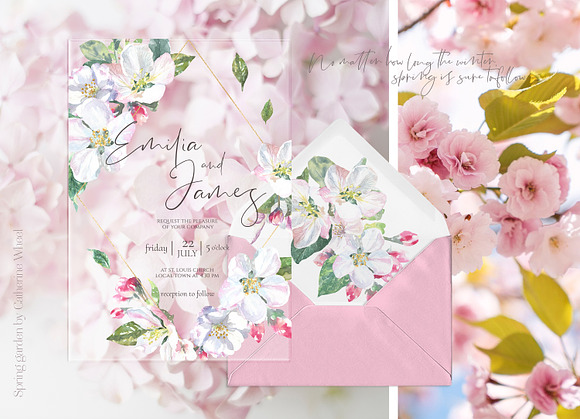 Spring Garden Floral Watercolor in Illustrations - product preview 1