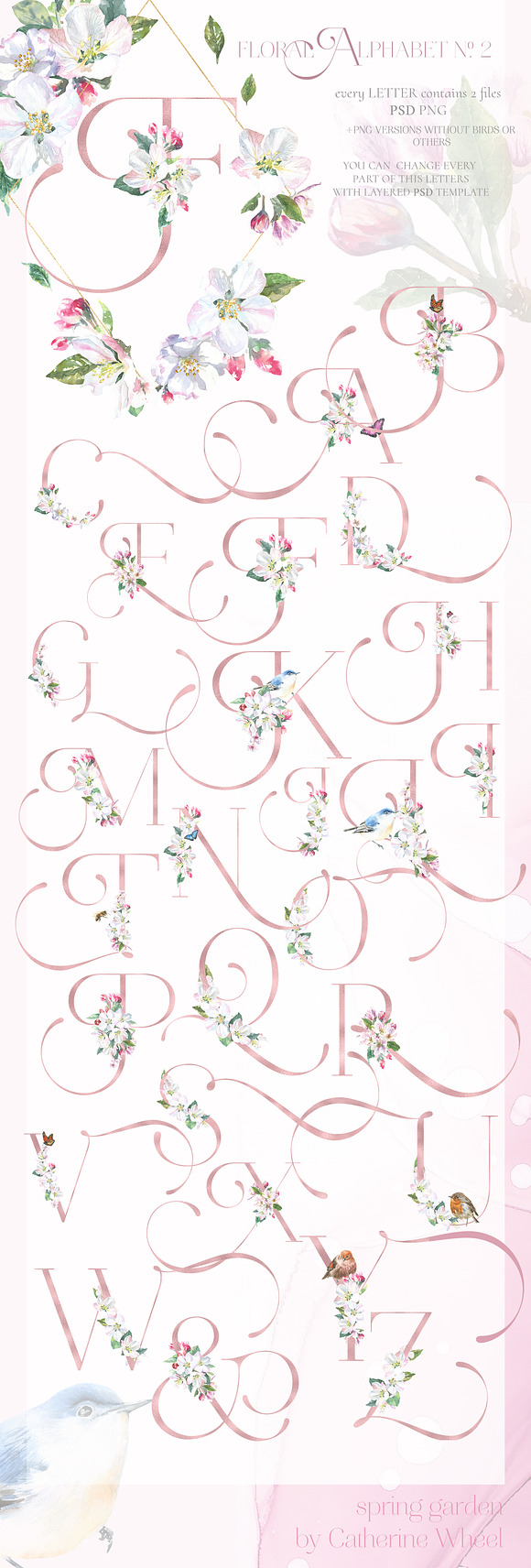 Spring Garden Floral Watercolor in Illustrations - product preview 8