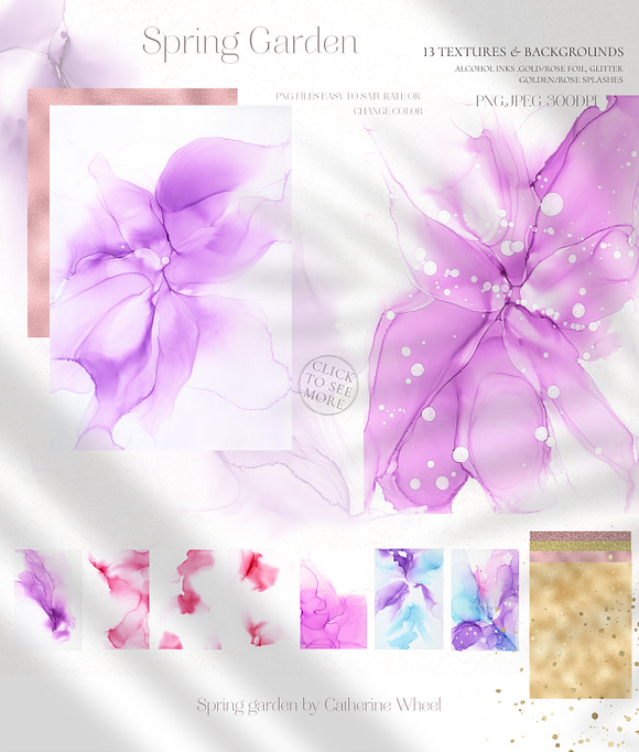 Spring Garden Floral Watercolor in Illustrations - product preview 16