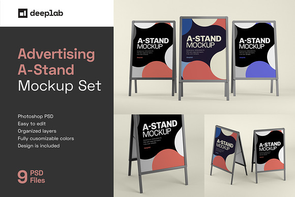 Advertising A-Stand Mockup Set in Print Mockups - product preview 9
