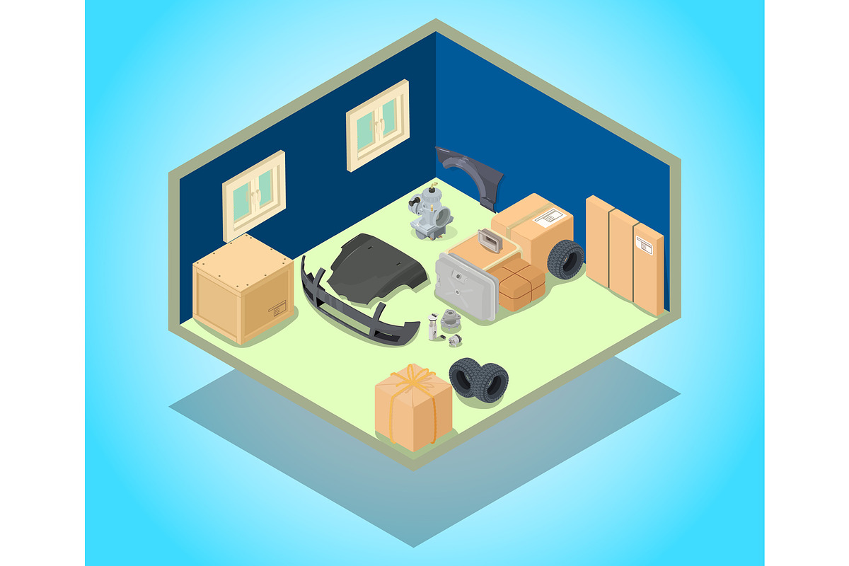 Storage area concept banner in Illustrations - product preview 8