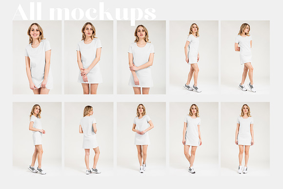 Women's Basic Dress Mockup Set in Product Mockups - product preview 3