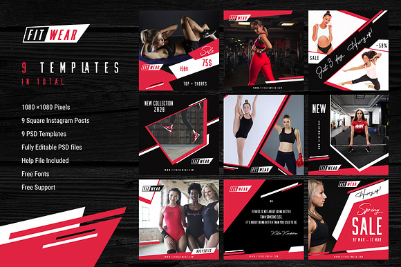 Fitness Wear - Instagram Shop in Instagram Templates - product preview 1