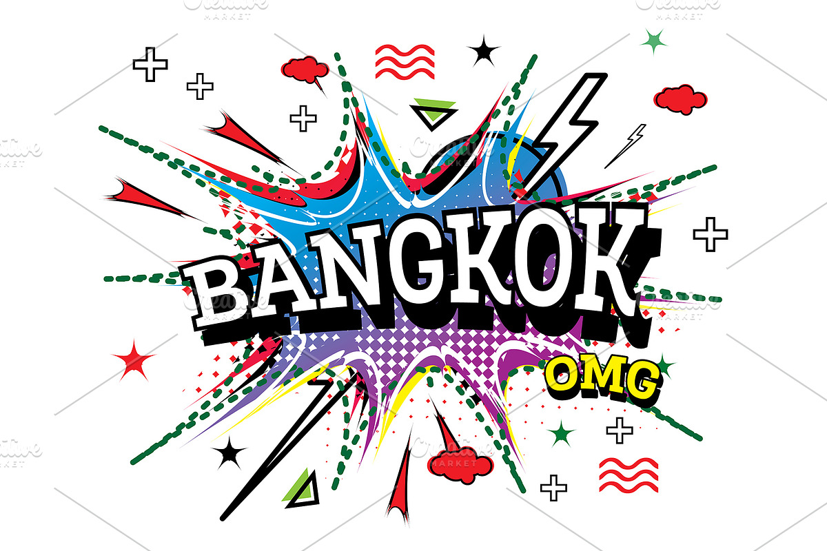 Bangkok Comic Text in Pop Art Style in Illustrations - product preview 8