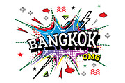 Bangkok Comic Text in Pop Art Style