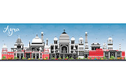 Agra India City Skyline