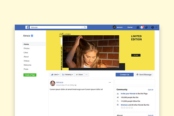 Yellow Facebook Cover Templates in Facebook Templates - product preview 6