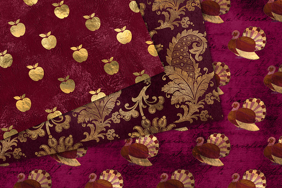 Berry Gold Thanksgiving in Patterns - product preview 2
