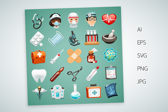 Cartoon Medical Icons Set in Icons - product preview 2