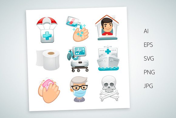 Cartoon Medical Icons Set in Icons - product preview 3