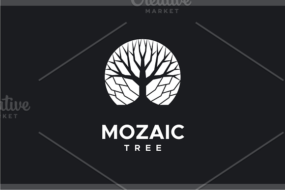 Mozaic Tree Logo in Logo Templates - product preview 1