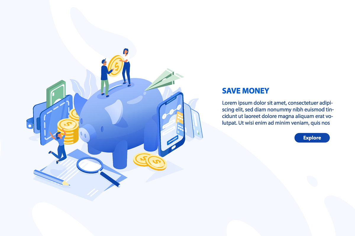 Mone saving concept in Illustrations - product preview 8