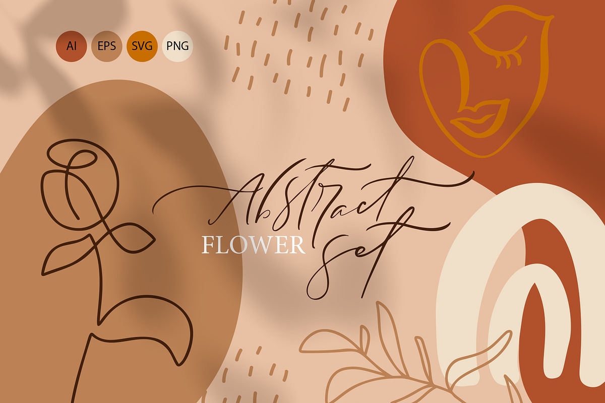 Abstract flower set SVG in Objects - product preview 8