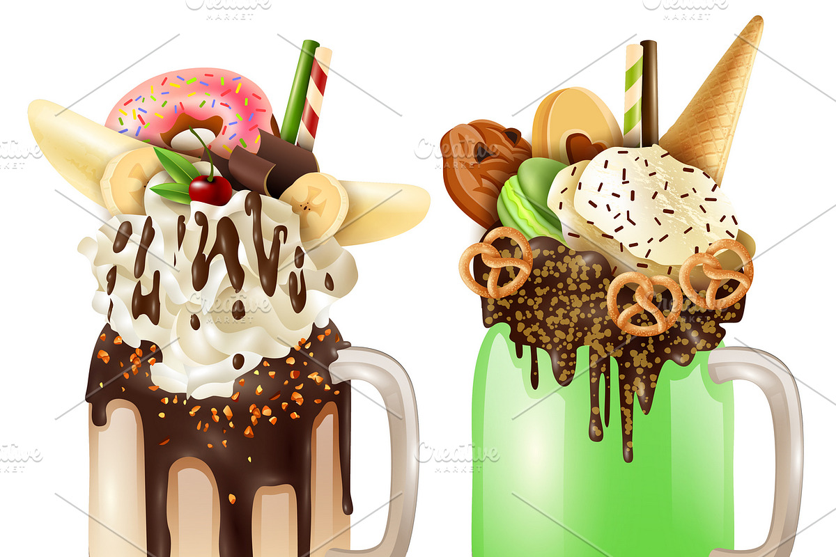 Crazy cocktail dessert compositions in Illustrations - product preview 8
