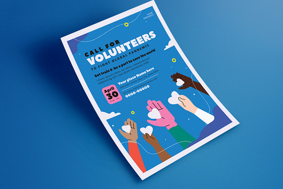 Volunteers Event Flyer Set in Flyer Templates - product preview 2