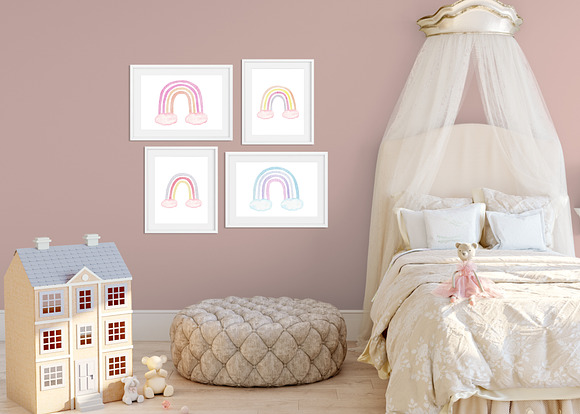 Watercolor Rainbow Pastel Collection in Illustrations - product preview 1