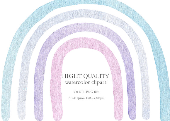 Watercolor Rainbow Pastel Collection in Illustrations - product preview 5