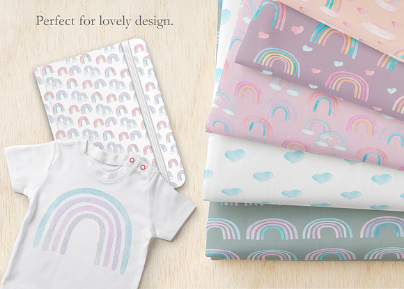 Watercolor Rainbow Pastel Collection in Illustrations - product preview 6