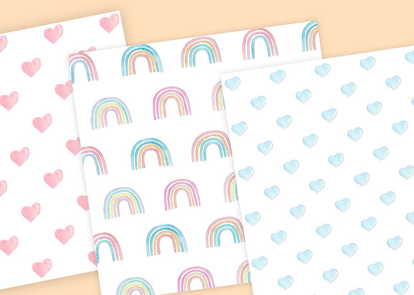 Watercolor Rainbow Pastel Collection in Illustrations - product preview 8