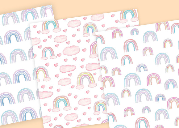 Watercolor Rainbow Pastel Collection in Illustrations - product preview 9