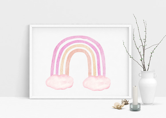 Watercolor Rainbow Pastel Collection in Illustrations - product preview 13
