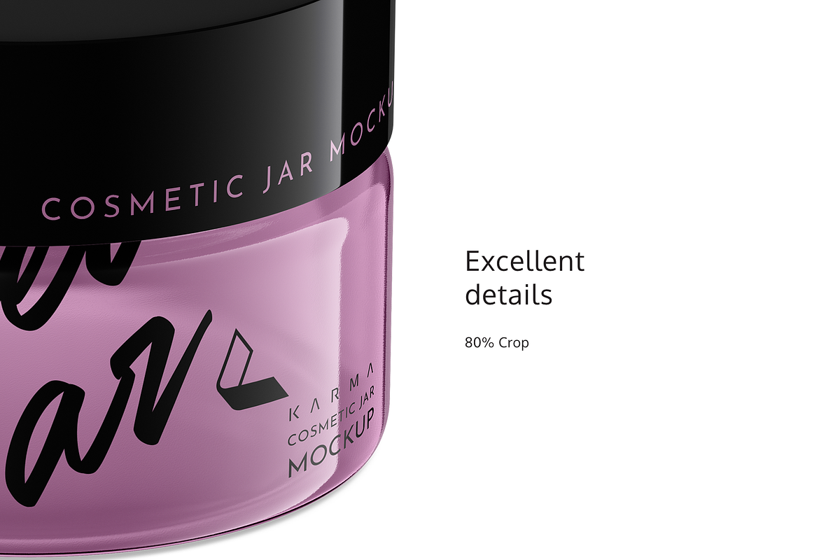 Cosmetic Glass Jar Mockup high-angle in Product Mockups - product preview 8