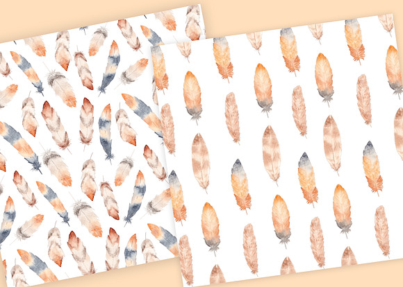 Watercolor Boho Feathers Collection in Illustrations - product preview 6
