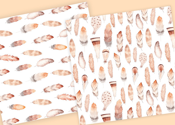 Watercolor Boho Feathers Collection in Illustrations - product preview 9